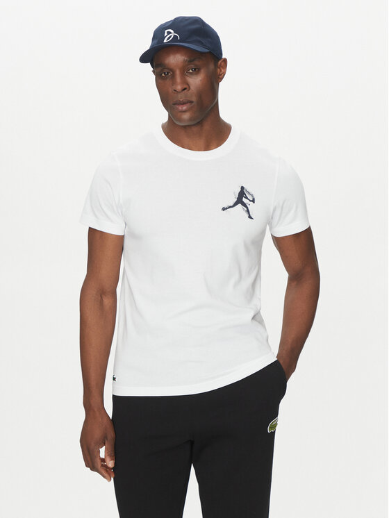 Lacoste Komplet t-shirt i czapka TH1044 Biały Regular Fit