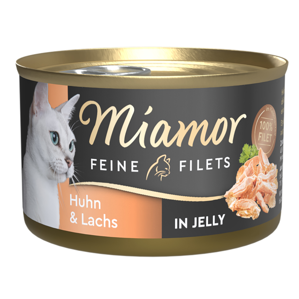 Miamor Feine Filets w galarecie, 1 x 100 g - Kurczak z łososiem