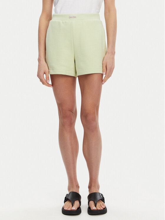Calvin Klein Jeans Szorty sportowe Placed Institutional J20J225525 Zielony Regular Fit