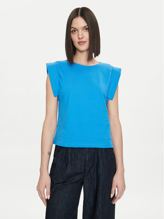 United Colors Of Benetton Bluzka 3BL0D1077 Niebieski Regular Fit