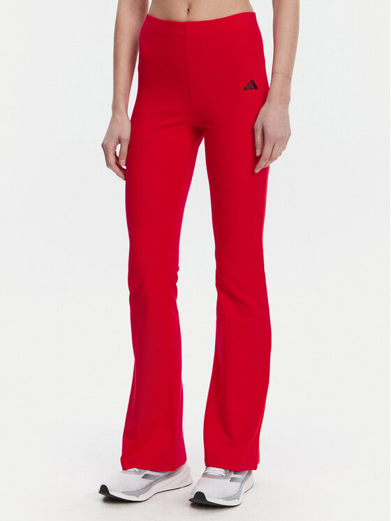 adidas Legginsy Essentials Small Logo JD3074 Czerwony Flare Fit