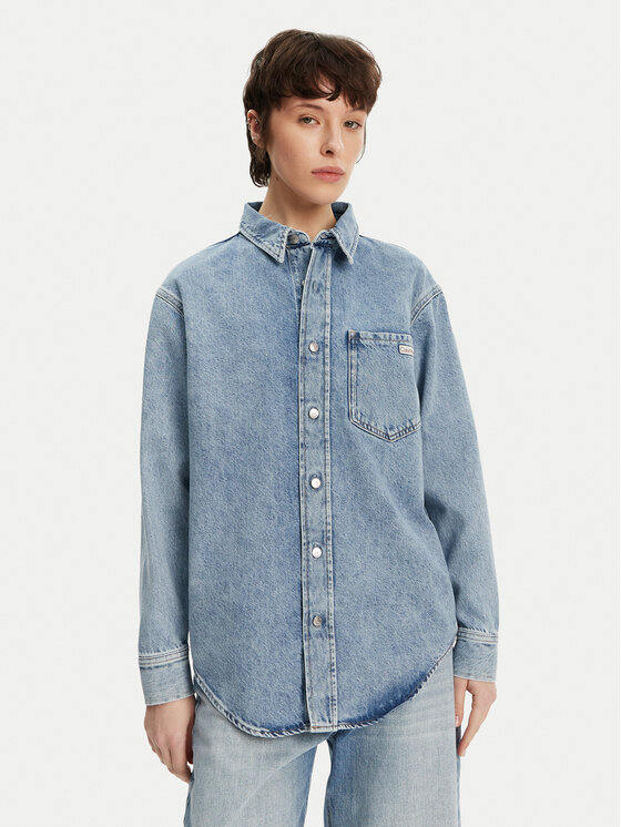 Calvin Klein Jeans Koszula jeansowa J20J225516 Niebieski Relaxed Fit