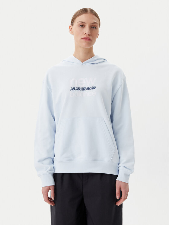 New Balance Bluza Sport Graphic WT51519 Niebieski Relaxed Fit
