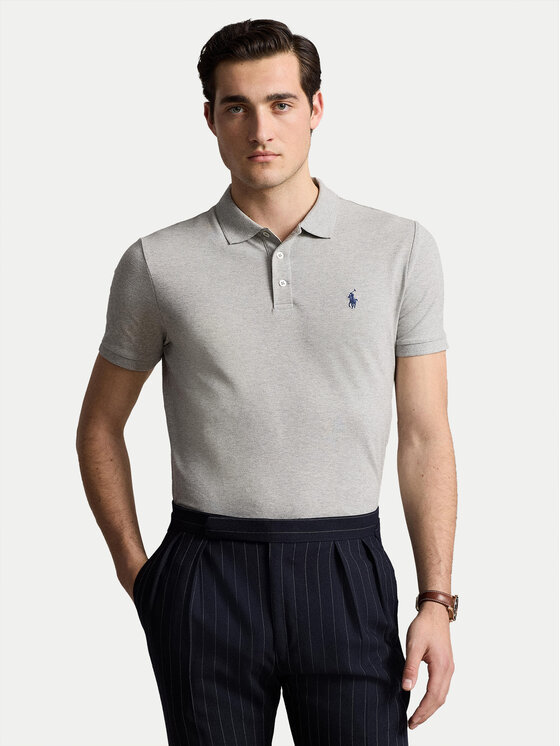 Polo Ralph Lauren Polo 710941439004 Szary Custom Slim Fit