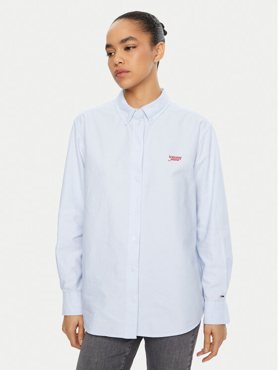 Tommy Jeans Koszula DW0DW19358 Błękitny Relaxed Fit