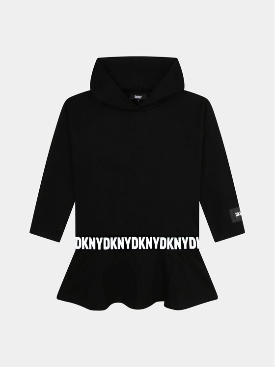 DKNY Sukienka dzianinowa D32905 S Czarny Regular Fit