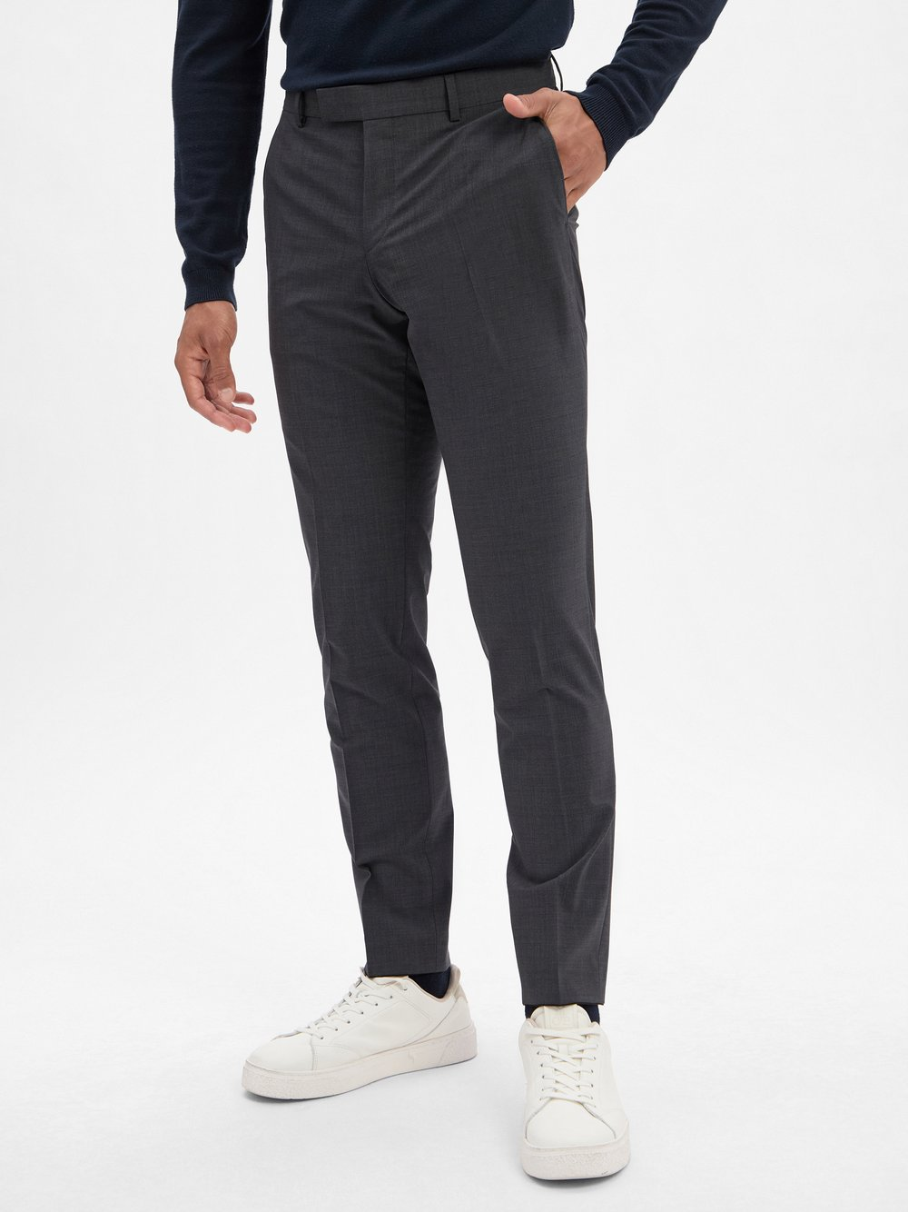 BOSS Męskie spodnie z wełny dziewiczej Baukasten - H-Gio-MM-C-NF Mężczyźni Slim Fit szary, 27