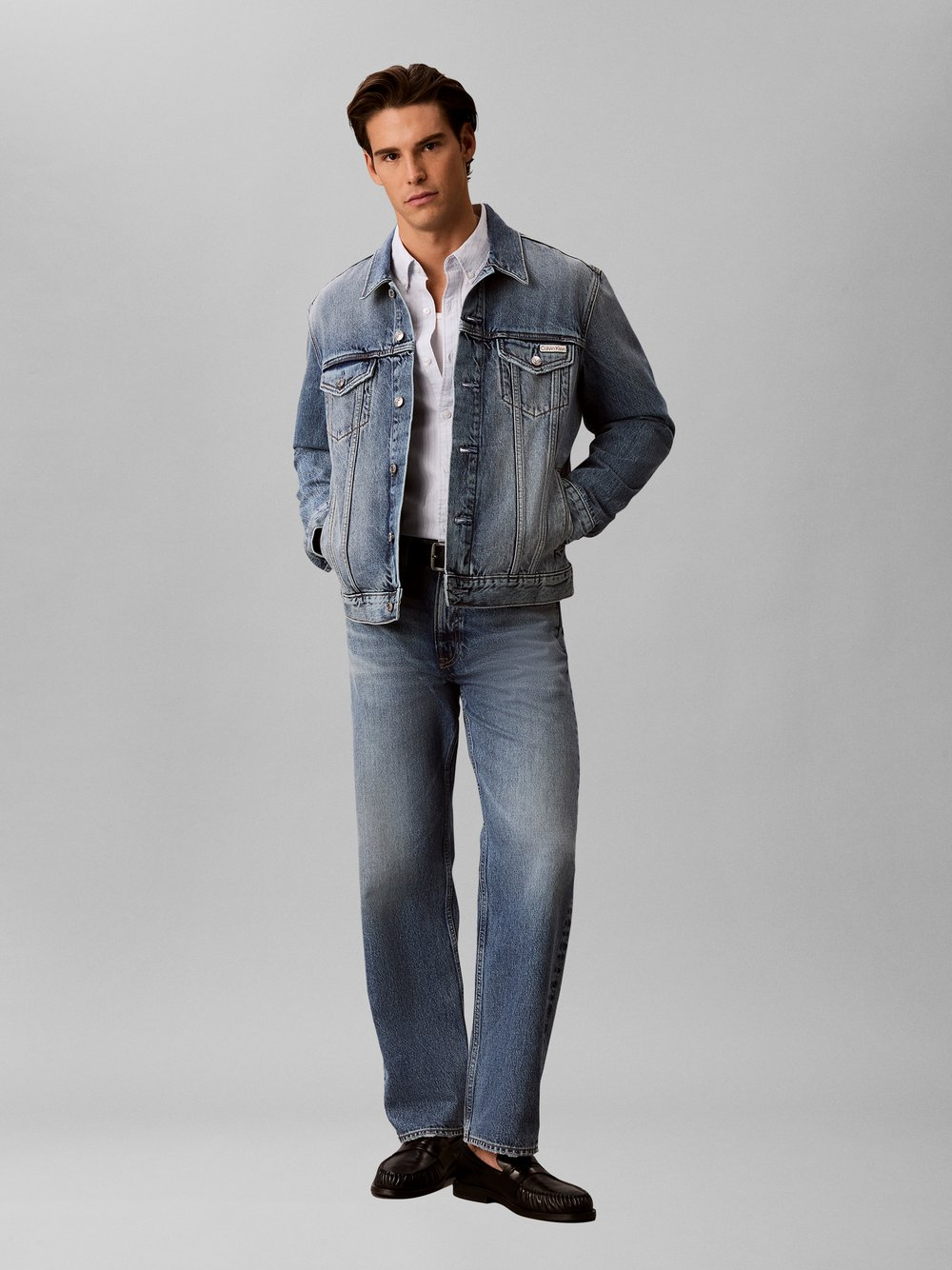 Calvin Klein Jeans Męska kurtka dżinsowa - Andrew Mężczyźni Bawełna (100%) niebieski, S