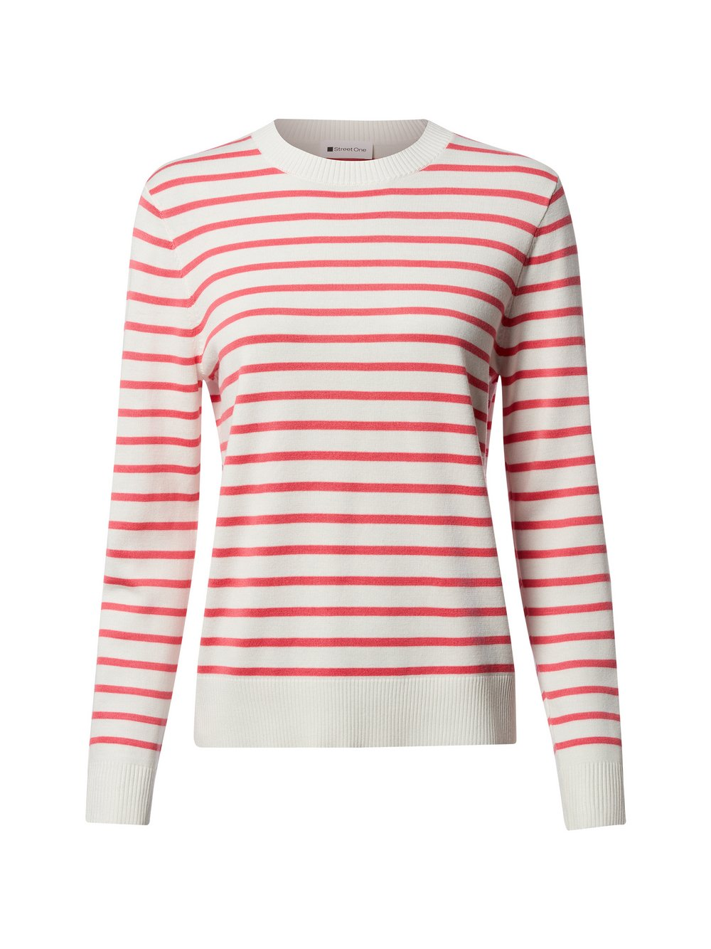 Street One Sweter damski z dzianiny Kobiety biały|różowy, 42