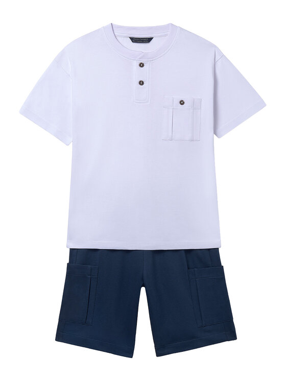 Mayoral Komplet t-shirt i spodenki 6686 Granatowy Regular Fit