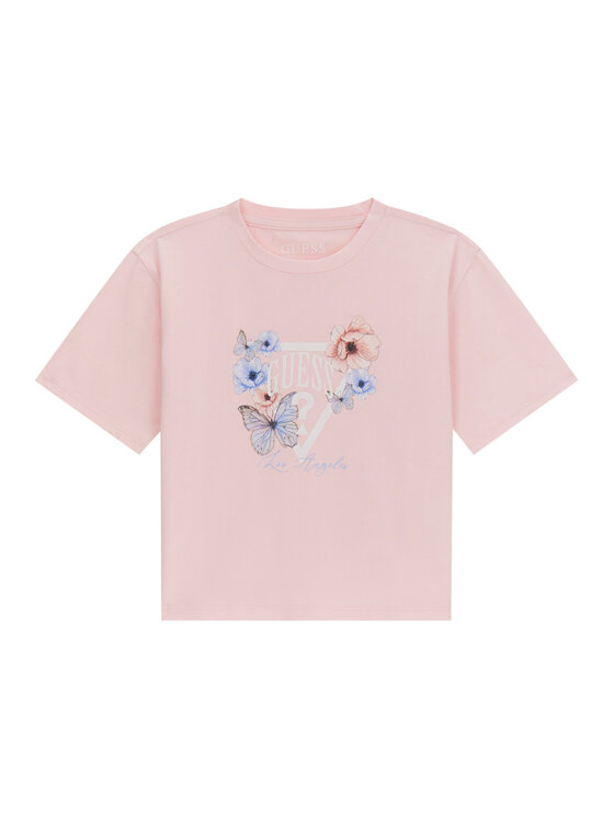 Guess T-Shirt J6RI32 K6YW4 Różowy Regular Fit