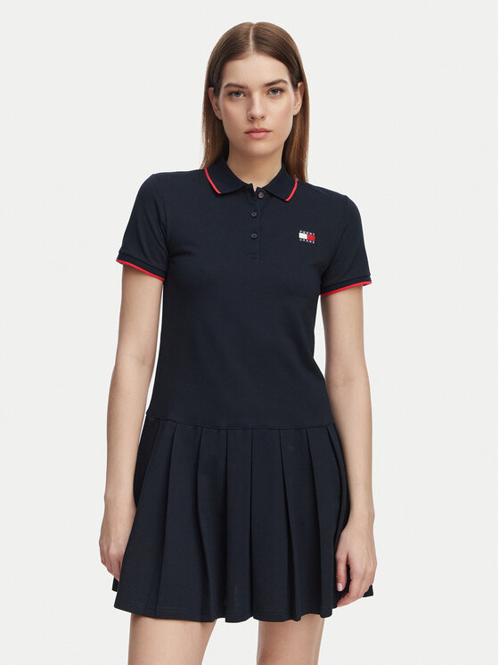 Tommy Jeans Sukienka codzienna Tommy Badge DW0DW22328 Granatowy Relaxed Fit