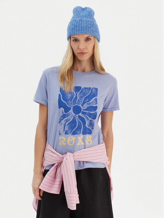 Roxy T-Shirt ERJZT05911 Fioletowy Regular Fit