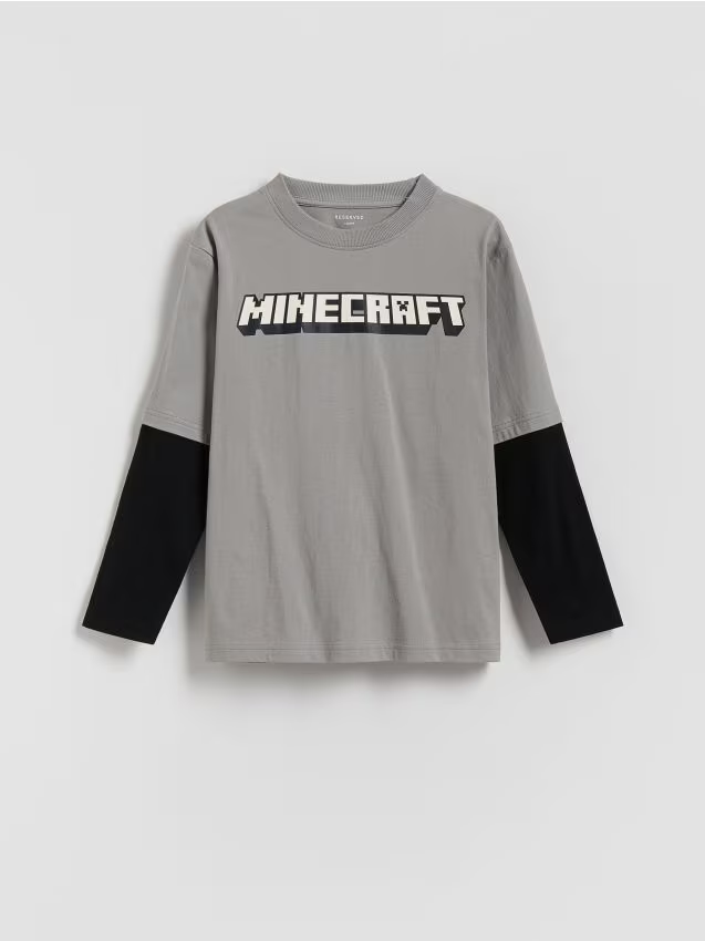 Reserved - Longsleeve Minecraft - ciemnoszary