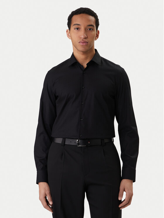 HUGO Koszula Kenno 50555295 Czarny Slim Fit