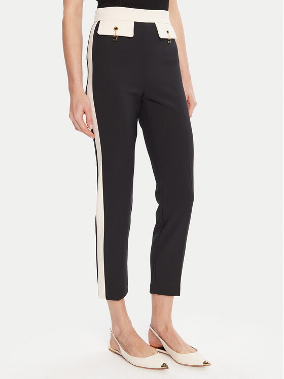 Elisabetta Franchi Spodnie materiałowe PA-T01-56E2-V340 Czarny Regular Fit