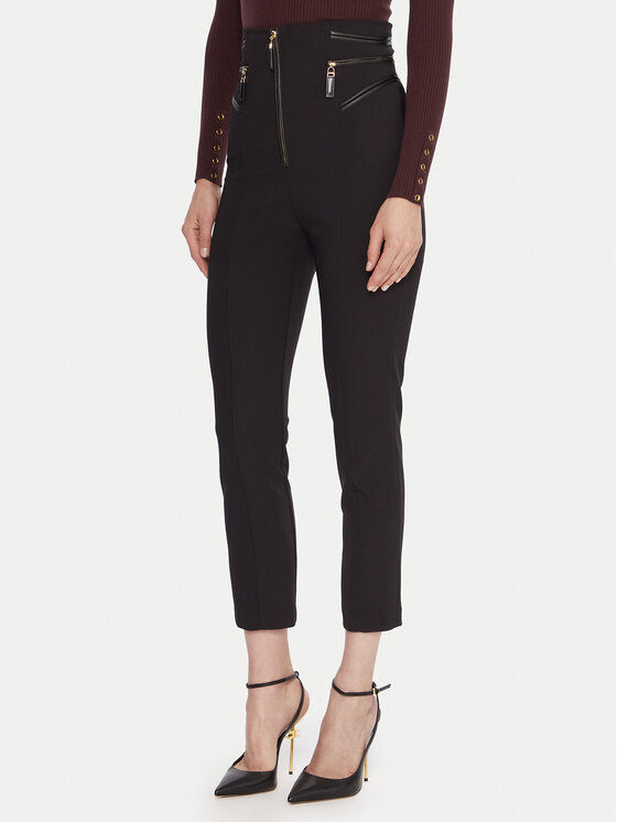 Elisabetta Franchi Spodnie materiałowe PA-119-56E2-V440spodnie Czarny Regular Fit