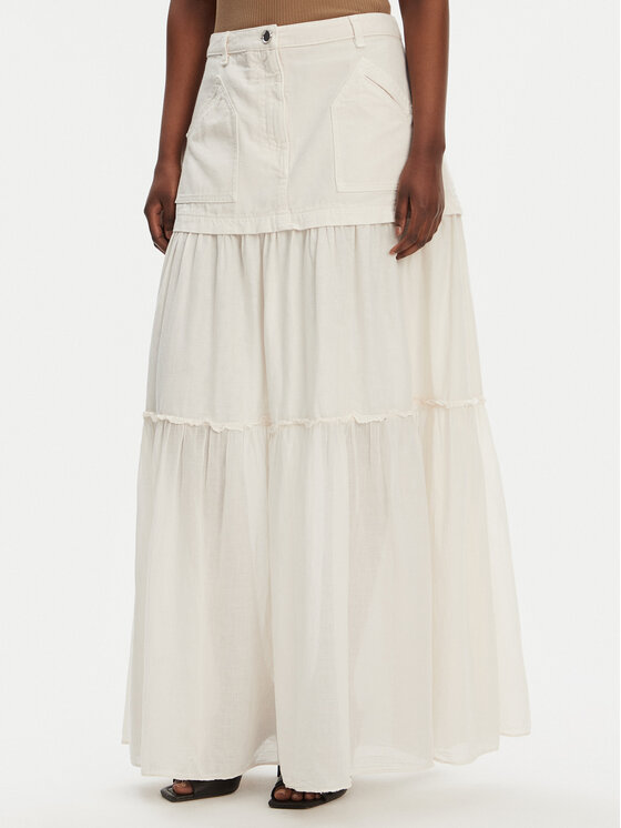 PINKO Spódnica maxi Kenny 105252 A2MI Écru Regular Fit