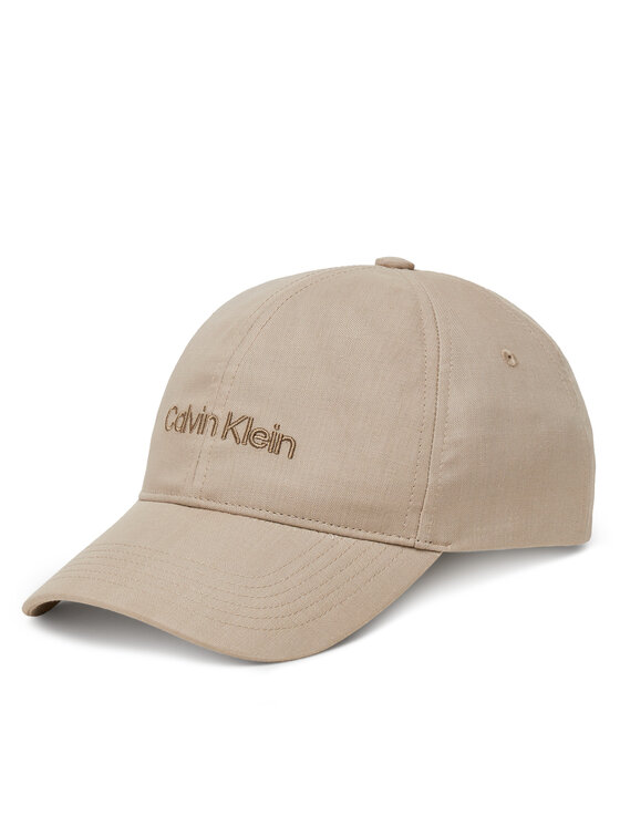 Calvin Klein Czapka z daszkiem Emb Logo LV04D5024G Beżowy