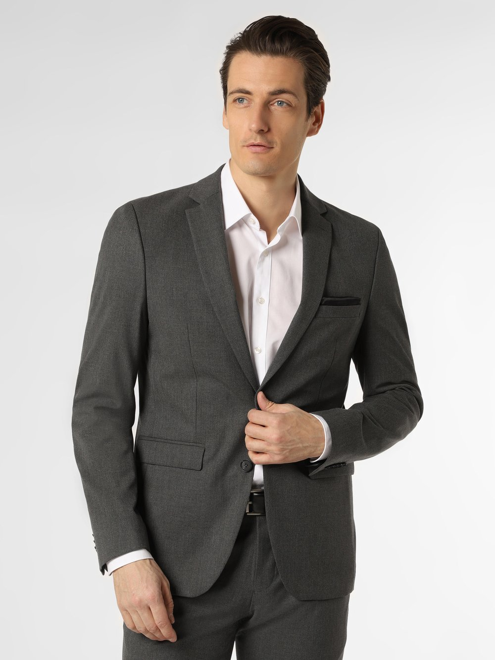 Finshley & Harding Męska marynarka od garnituru modułowego Mężczyźni Slim Fit Sztuczne włókno szary, 52