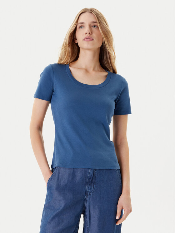 United Colors Of Benetton T-Shirt 3GA2D1066 Granatowy Slim Fit