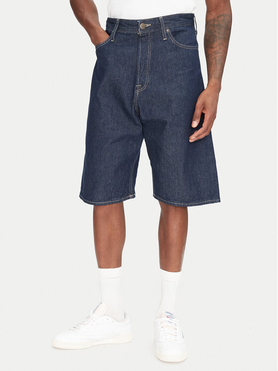 Jack & Jones Szorty jeansowe Ron 12272214 Granatowy Baggy Fit