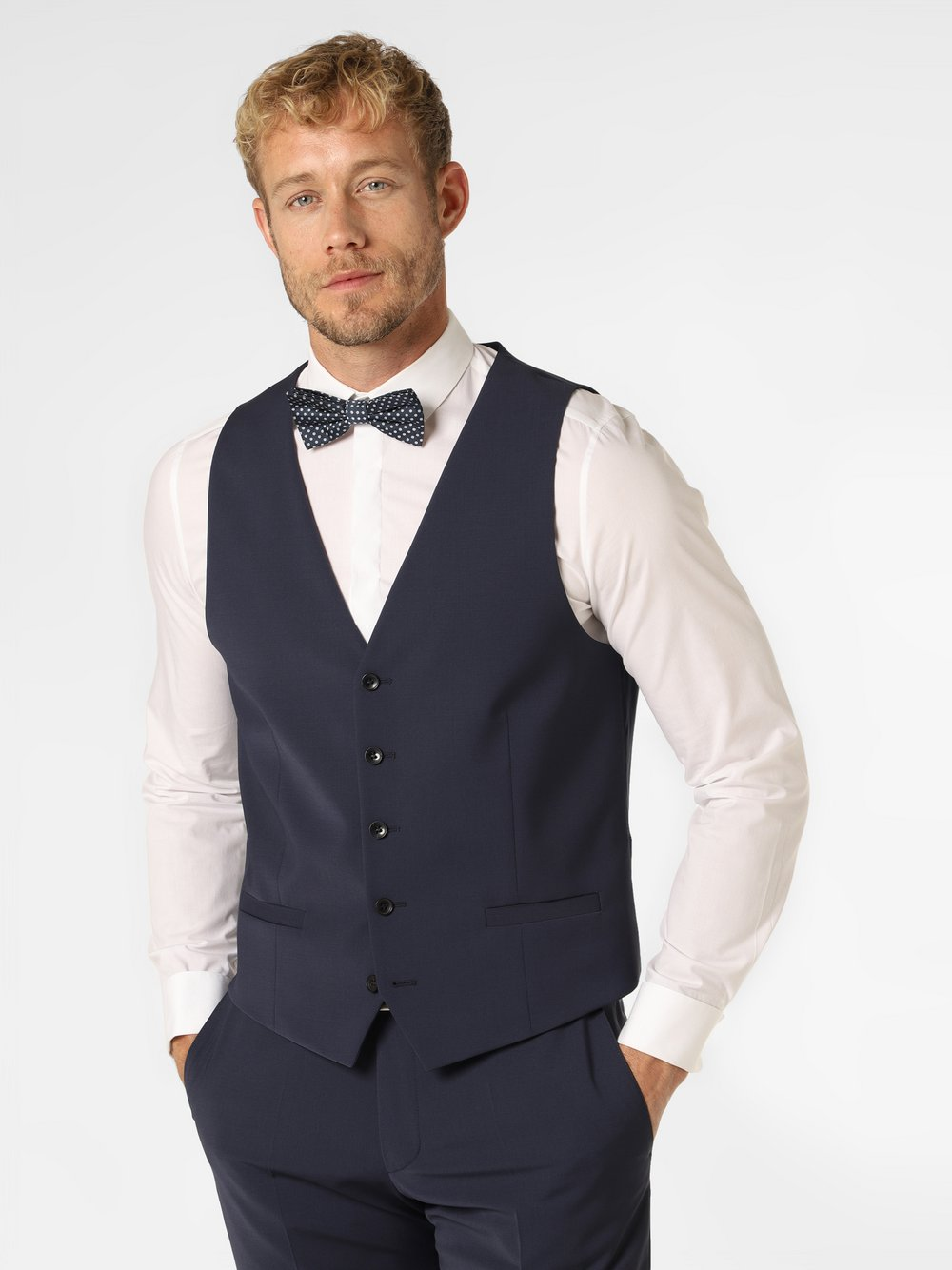 Strellson Męska kamizelka od garnituru modułowego Mężczyźni Super Slim Fit niebieski, 52