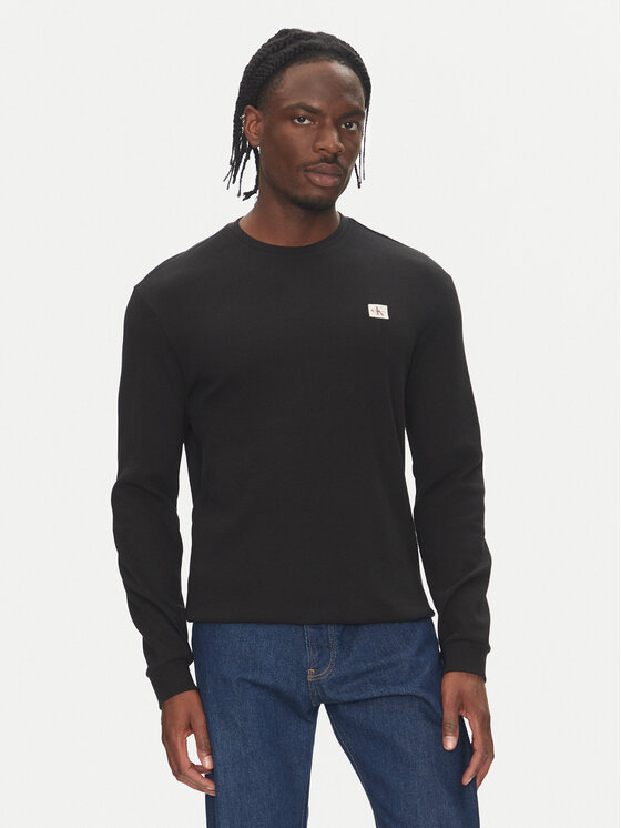 Calvin Klein Jeans Longsleeve LV040EM217 Czarny Regular Fit