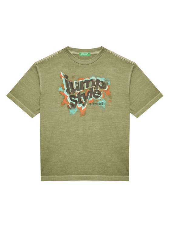 United Colors Of Benetton T-Shirt 3PCMC10N7 Zielony Regular Fit