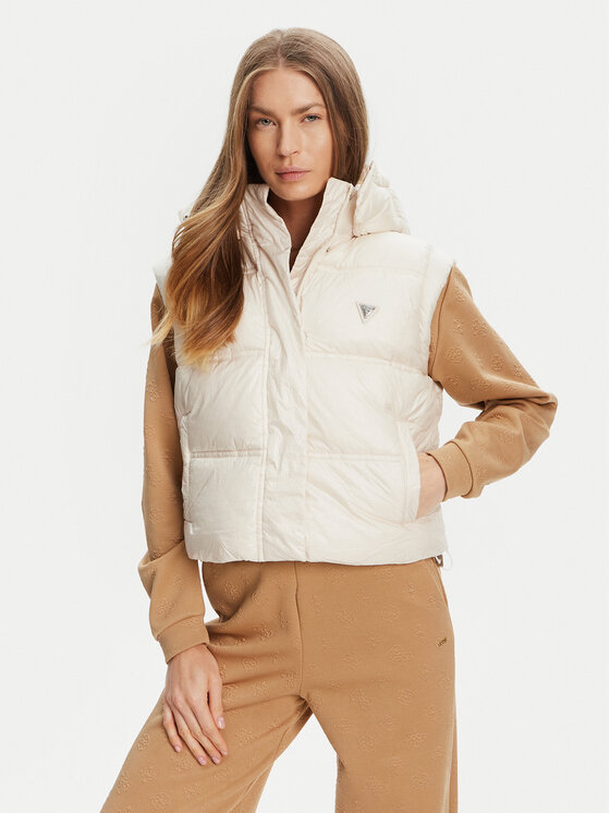 Guess Bezrękawnik W5YL11 WHDO2 Écru Regular Fit