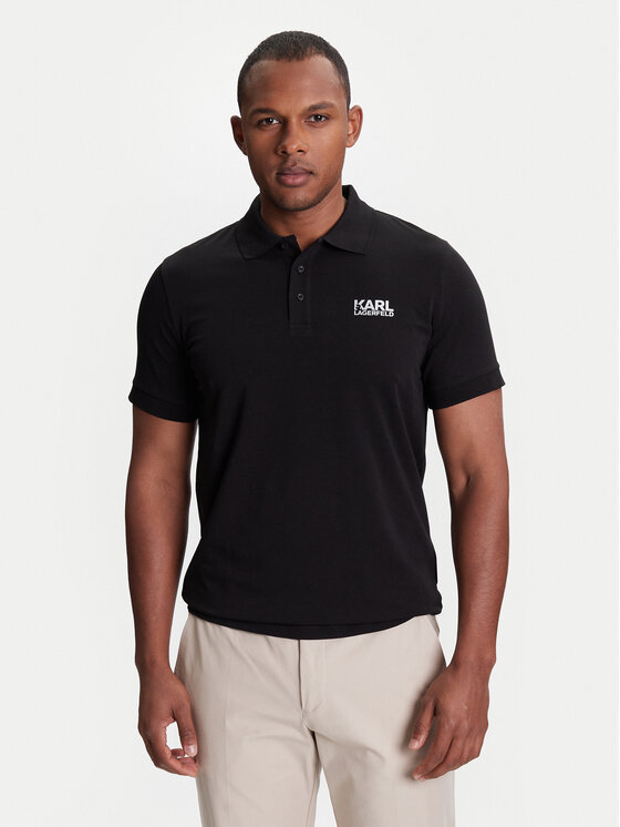 KARL LAGERFELD Polo 745088 553235 Czarny Regular Fit