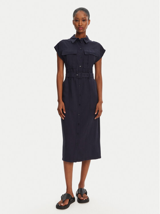 Patrizia Pepe Sukienka koszulowa 2A2870/A573-C789 Granatowy Regular Fit
