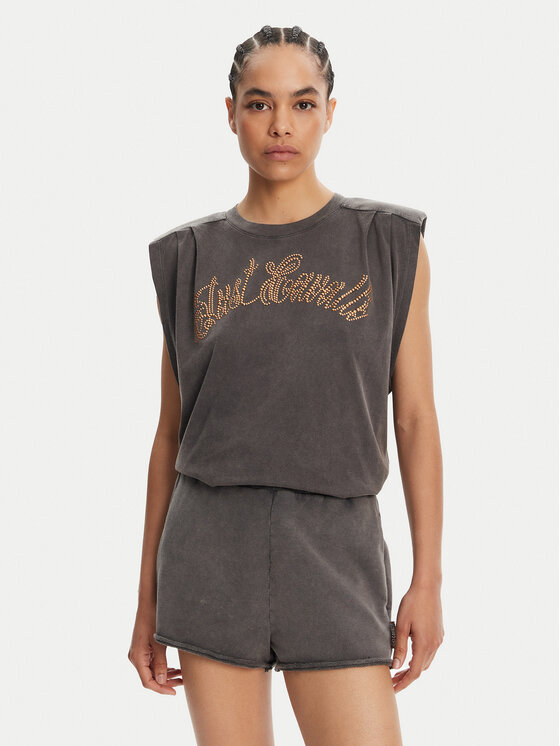Just Cavalli T-Shirt 78PAHE10 Szary Loose Fit