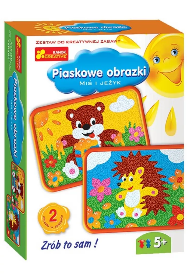 Piaskowe obrazki - Miś i jeżyk