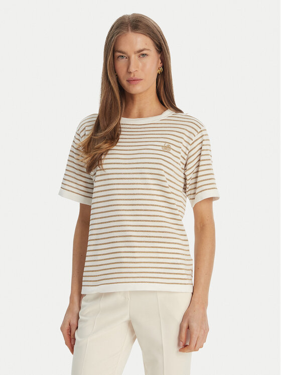 Luisa Spagnoli T-Shirt Cattolica 100402 Beżowy Regular Fit