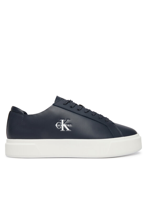 Calvin Klein Sneakersy Basket Cupsole Laceup Lth Ml YM0YM01460 Granatowy