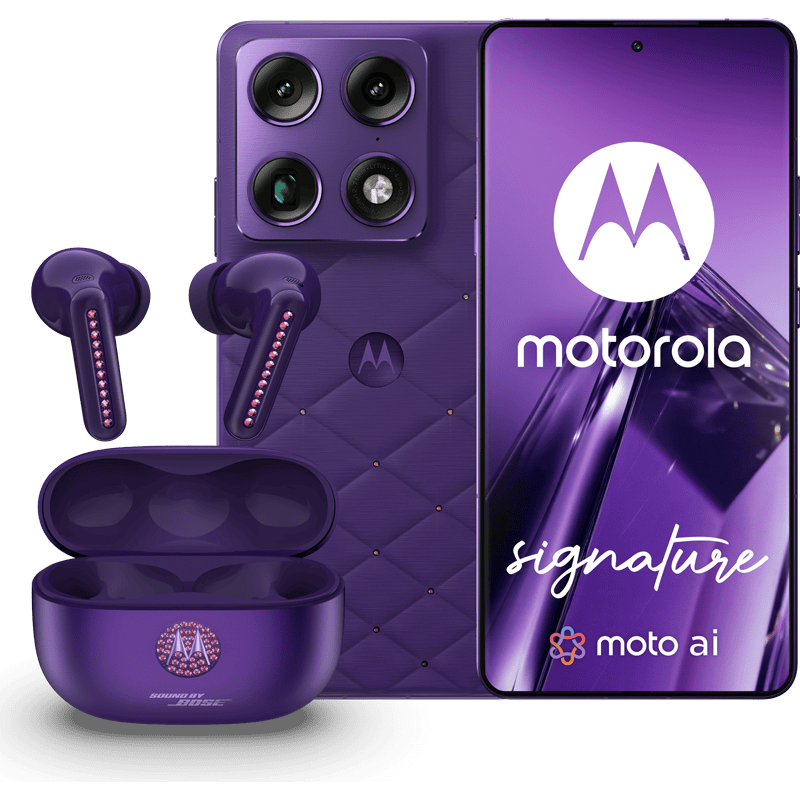 motorola signature Swarovski 5G 16/512GB + moto buds 2 plus Fioletowy