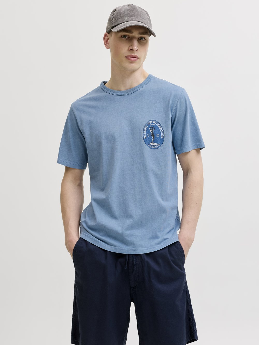 Jack & Jones Koszulka męska Mężczyźni Bawełna (100%) niebieski, M