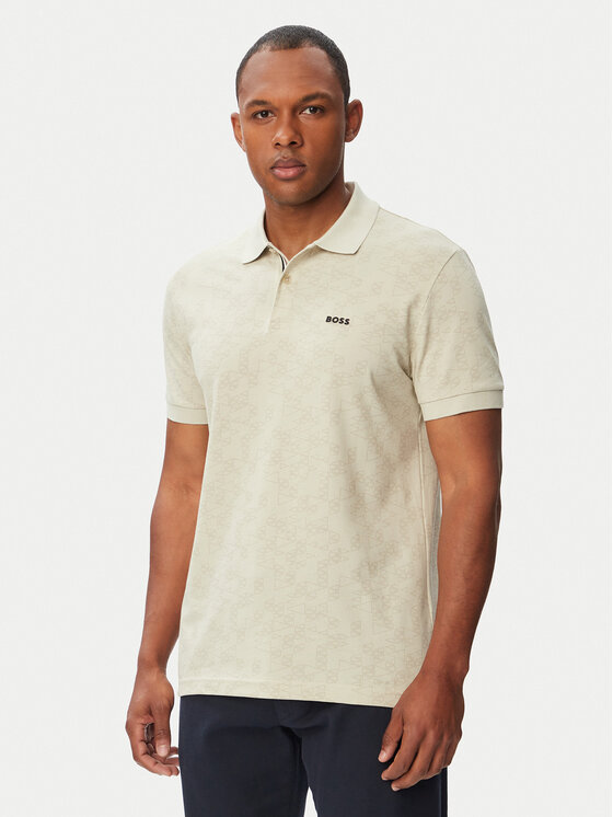 BOSS Polo Swing 50564801 Beżowy jasny Regular Fit