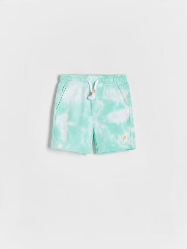 Reserved - Szorty tie dye - jasnoturkusowy