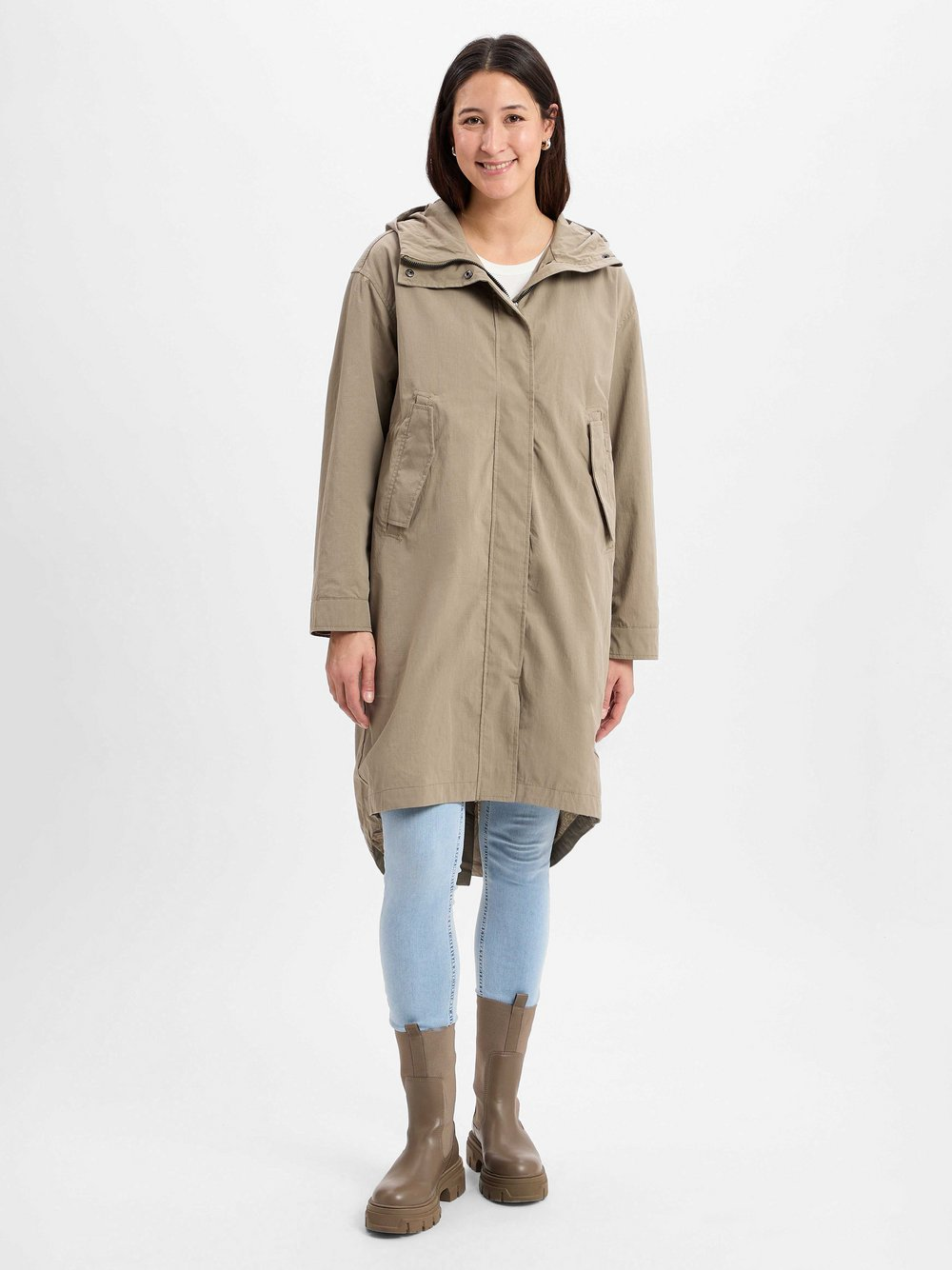Ragwear Damski płaszcz z dżerseju - Sinatry Kobiety Bawełna zielony, S