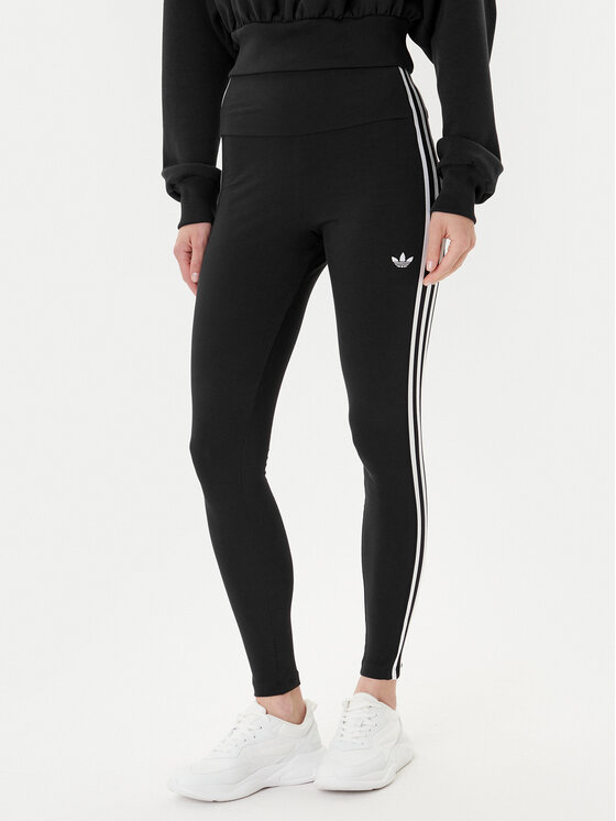 adidas Legginsy adicolor 3-Stripes JX5242 Szary Slim Fit