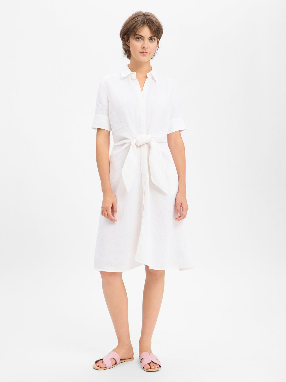Lauren Ralph Lauren Damska sukienka lniana Kobiety len biały, 40