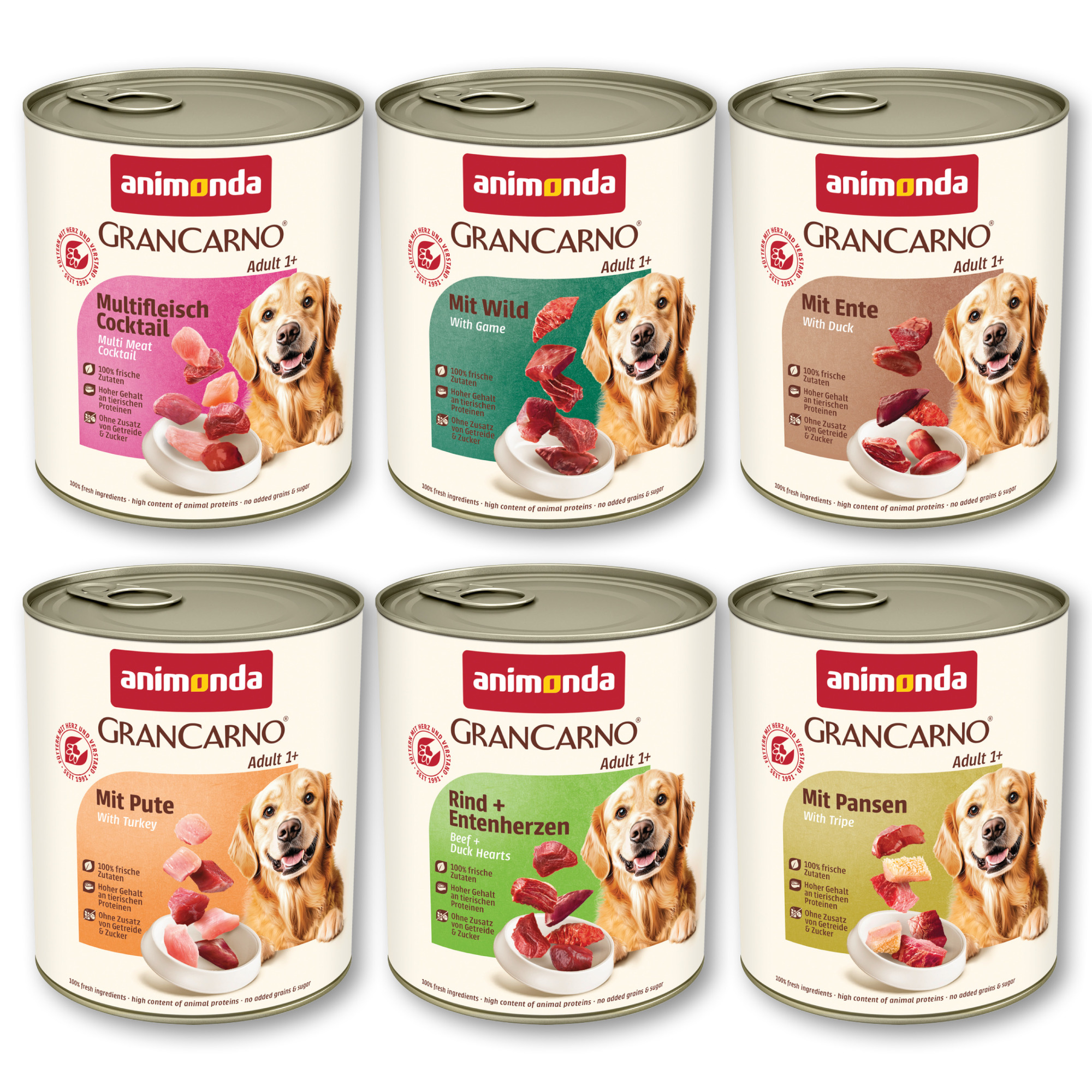 Megapakiet animonda GranCarno Original Adult, 24 x 800 g - Pakiet mieszany II (6 smaków)