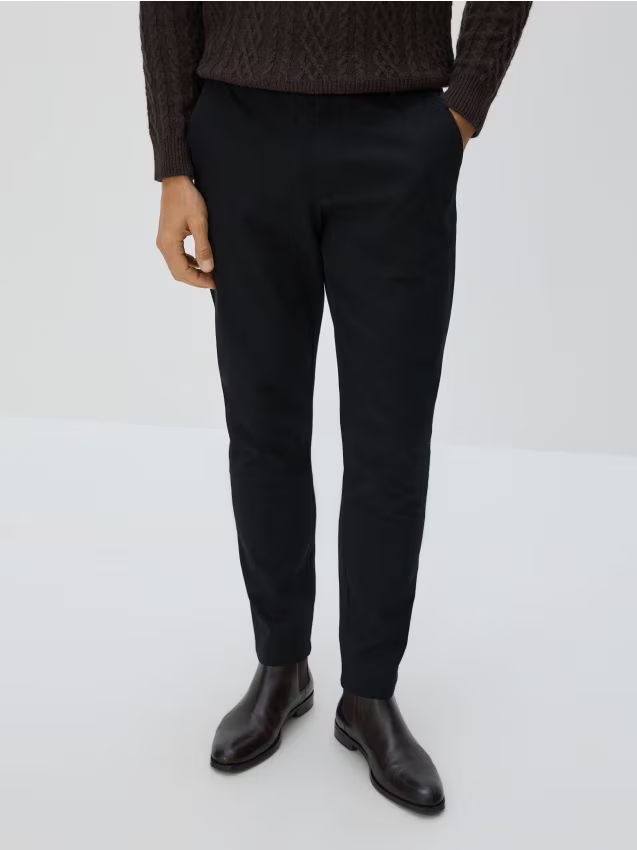 Reserved - Bawełniane spodnie slim fit - czarny