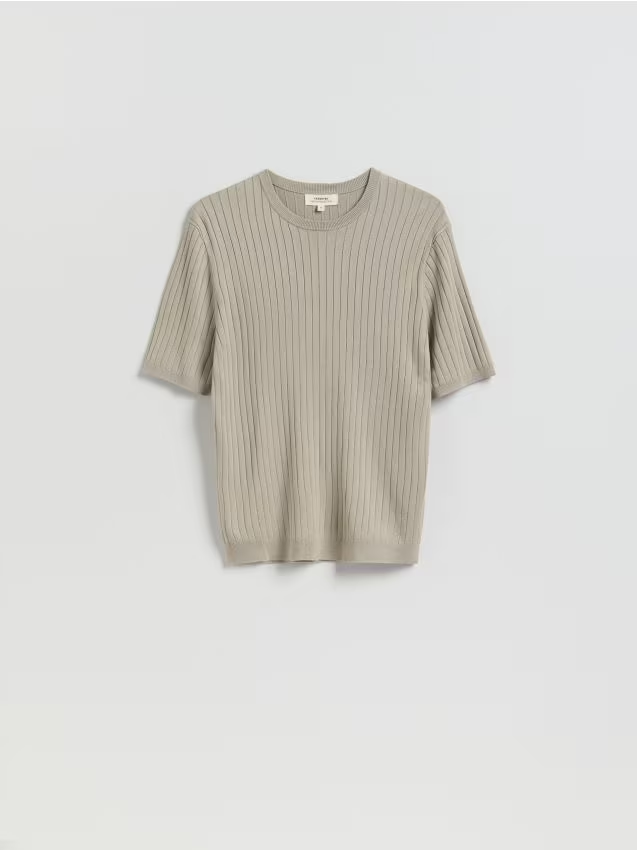 Reserved - T-shirt z dodatkiem CIRCULOSE® - beżowy