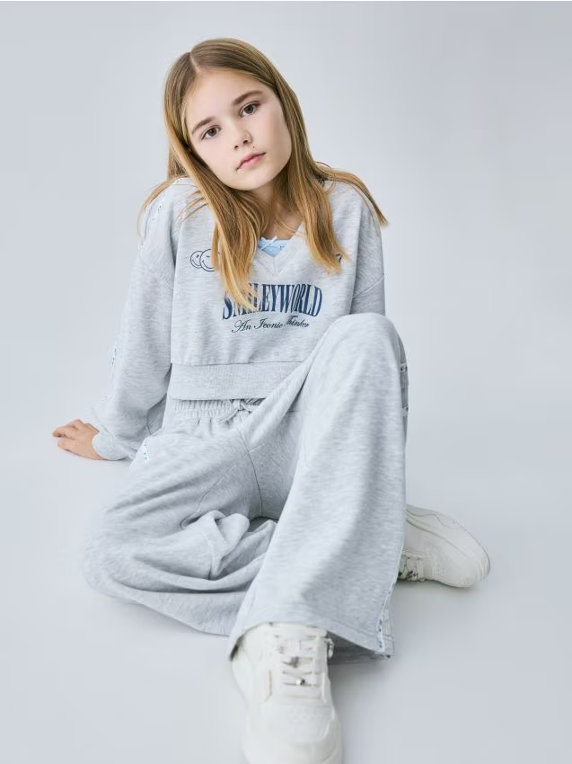 Reserved - Bluza SmileyWorld® - jasnoszary