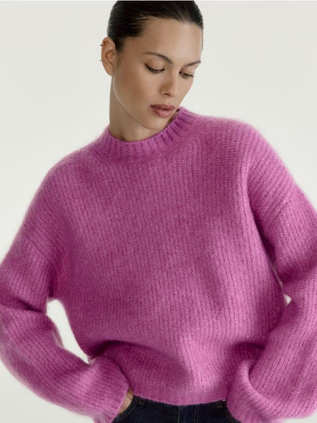 Reserved - Sweter z wełną - fuksja