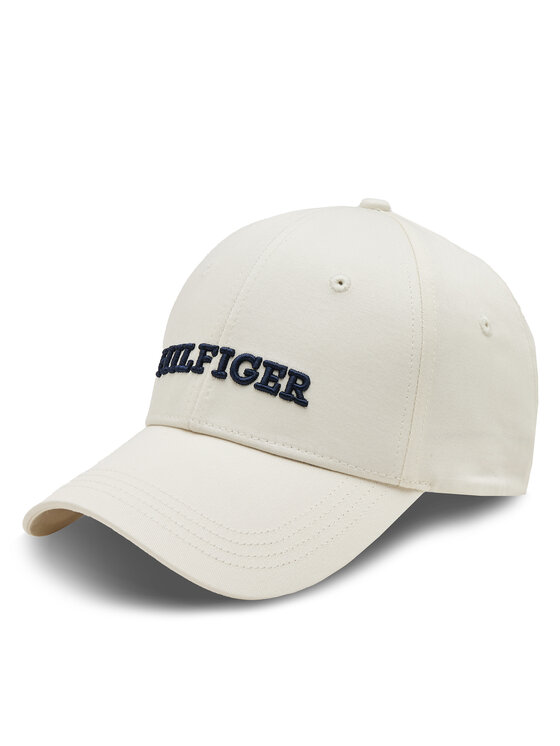 Tommy Hilfiger Czapka z daszkiem Hilfiger Prep Cap AW0AW16040 Écru