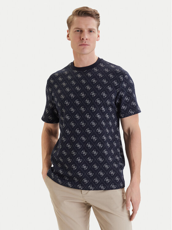 Guess T-Shirt M6GP34 K3200 Granatowy Relaxed Fit